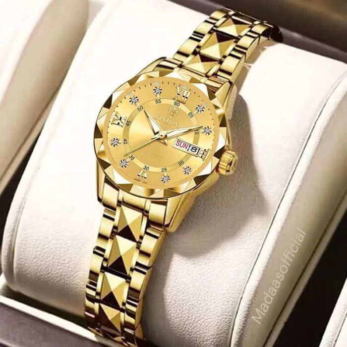 BINBOND B5552 Men's Golden Watch