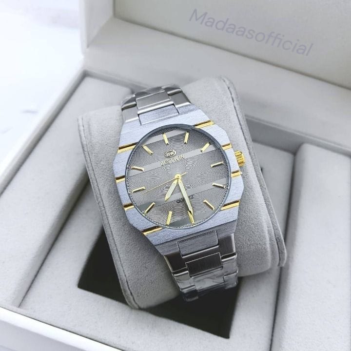 Bestwin Square Quartz Watch –  White & Gold